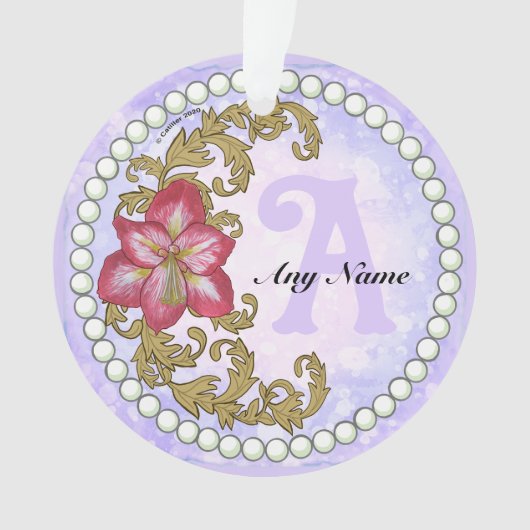 Amaryllis Monogram Ornament (voorkant)