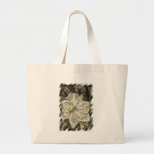 Amaryllis Old Time Sketch Grote Tote Bag (Voorkant)