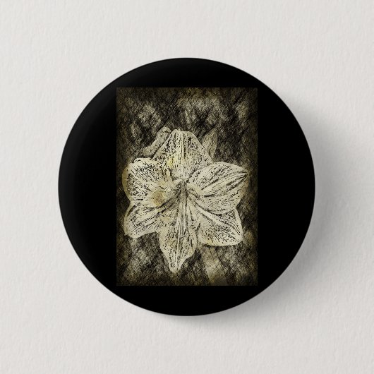 Amaryllis Old Time Sketch Ronde Button 5,7 Cm (Voorkant)