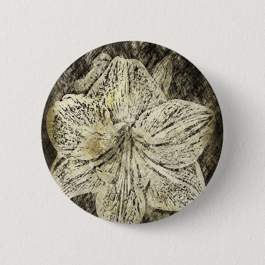 Amaryllis Old Time Sketch Ronde Button 5,7 Cm (Voorkant)