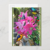 Amaryllis Party Uitnodiging Briefkaart (Voorkant / Achterkant)