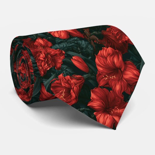 Amaryllis Patroon Bruid Vader Afstuderen Stropdas (Opgerold)