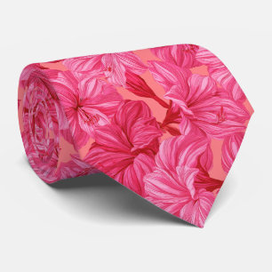 Amaryllis Patroon Groomsmen Modern Huwelijk Stropdas