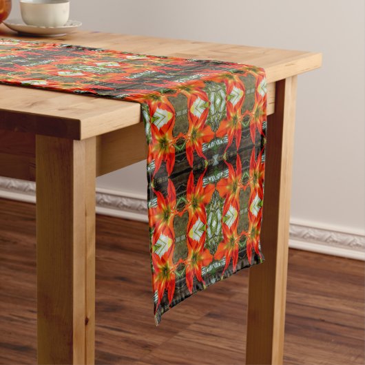 Amaryllis Pattern Table Runner Korte Tafelloper (Voorbeeld)