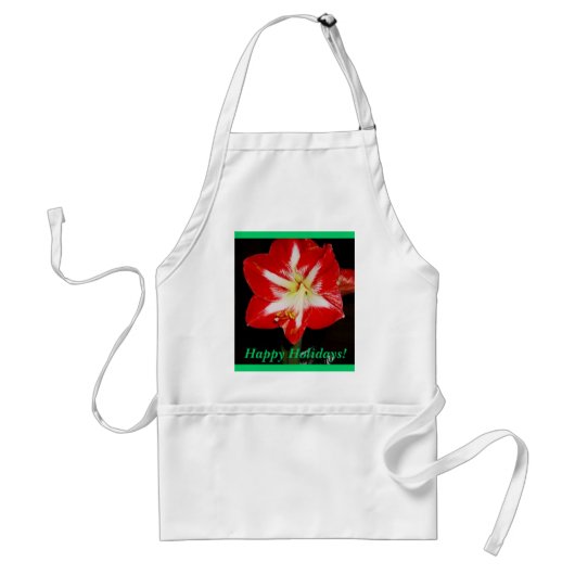 Amaryllis, Prettige feestdagen! Standaard Schort (Voorkant)