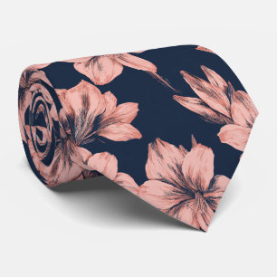 Amaryllis Print Boyfriend Herfst Bruiloft Stropdas