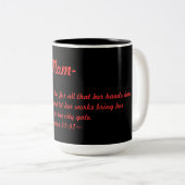 Amaryllis Proverbs 31:31 Tweekleurige Koffiemok (Voorkant rechts)