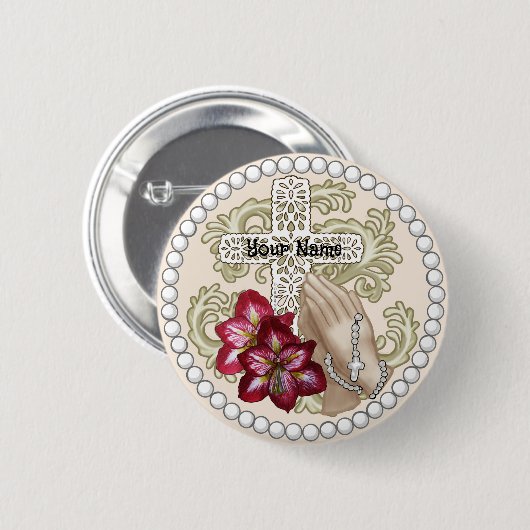 Amaryllis Rosary Ronde Button 5,7 Cm (Voorkant /achterkant)