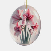 Amaryllis Roze Witte bloemen Keramisch Ornament (Rechts)