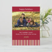 Amaryllis Strepen :: Kerst Fotokaart / Uitnodiging (Staand voorkant)