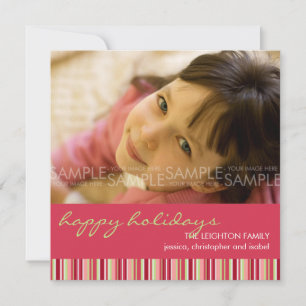 Amaryllis Stripes : Kerstfotokaart / Uitnodigen Kaart