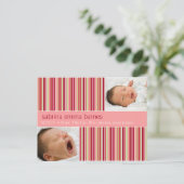 Amaryllis Stripes Pink · Aankondiging van de Baby (Staand voorkant)