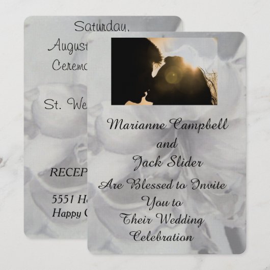 AMARYLLIS-STROOMSTROOM  WEDDINVITATIE KAART (Voorkant / Achterkant)