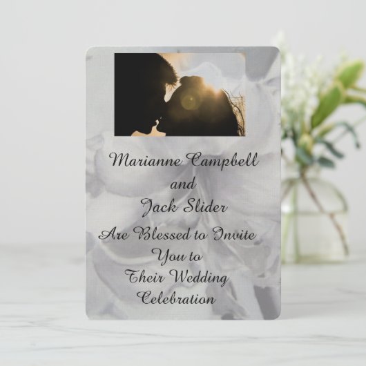 AMARYLLIS-STROOMSTROOM  WEDDINVITATIE KAART (Staand voorkant)