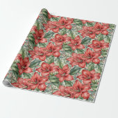 Amaryllis Winter Holiday Cadeaupapier (Uitgerold)