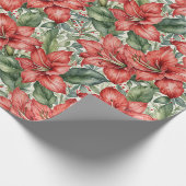 Amaryllis Winter Holiday Cadeaupapier (Hoek)