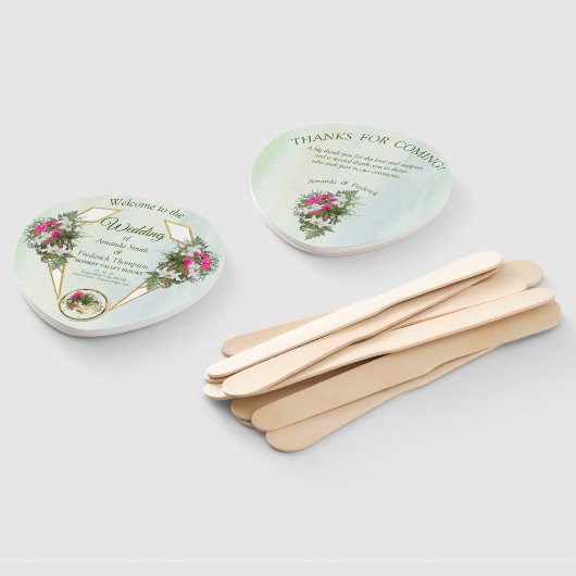 Amaryllis witte lelies, varens Boeketten Handwaaier (Niet-gemonteerd)