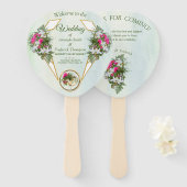 Amaryllis witte lelies, varens Boeketten Handwaaier (Voorkant en achterkant)