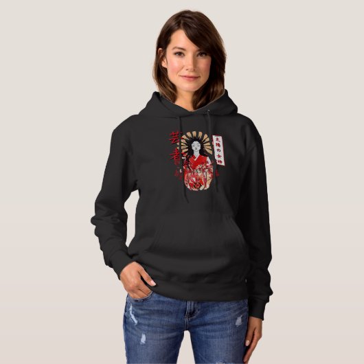 Amaterasu Omikami Cherry Blossom Sun Goddess Hoodie (Voorkant volledig)