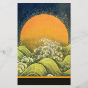 AMATERASU, SUN GODDESS, geel groen zwart Briefpapier