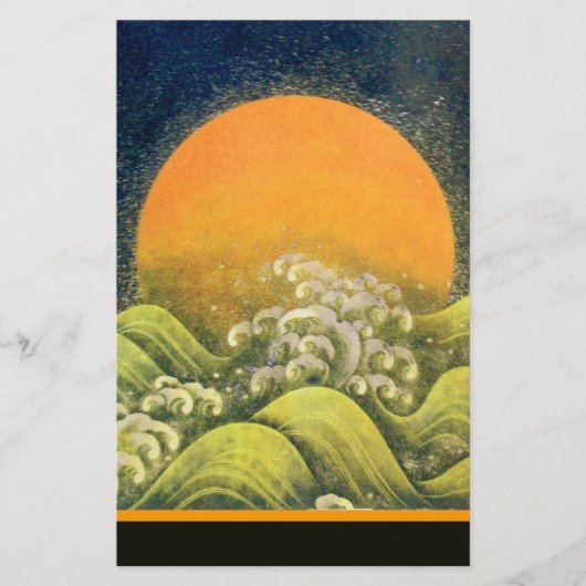 AMATERASU, SUN GODDESS, geel groen zwart Briefpapier (Voorkant)