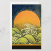 AMATERASU, SUN GODDESS, geel groen zwart Briefpapier (Voorkant / Achterkant)