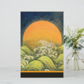 AMATERASU, SUN GODDESS, geel groen zwart Briefpapier (Staand voorkant)