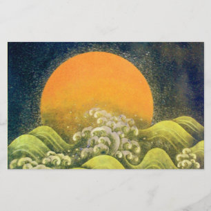 AMATERASU, SUN GODDESS, geel groen zwart Briefpapier