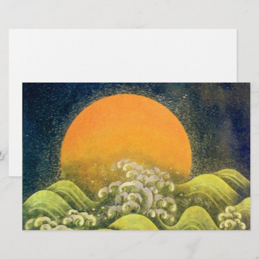 AMATERASU, SUN GODDESS, geel groen zwart Briefpapier (Voorkant / Achterkant)