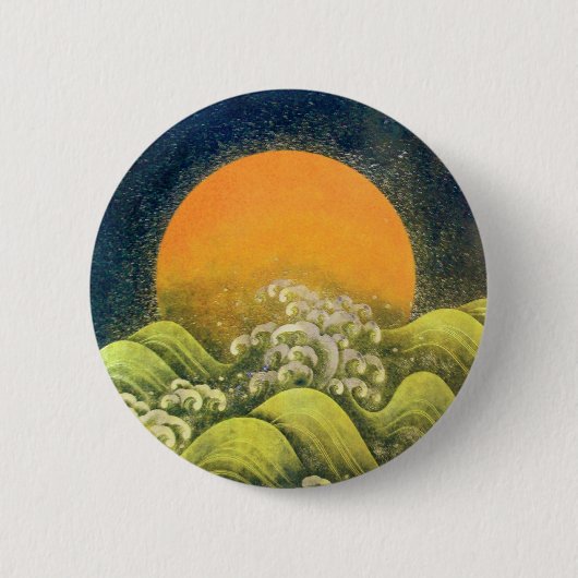 AMATERASU, SUN GODDESS, geel groen zwart Ronde Button 5,7 Cm (Voorkant)