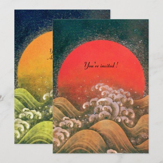 AMATERASU,SUN GODDESS,geel groen zwart rood goud Kaart (Voorkant / Achterkant)