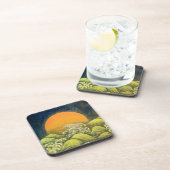 AMATERASU, SUN GODDESS, geel zwart Bier Onderzetter (Rechterzijde)