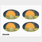 AMATERASU, SUN GODDESS, geel zwart Ovale Sticker (Vel)