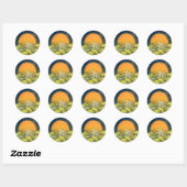 AMATERASU, SUN GODDESS, geel zwart Ronde Sticker (Vel)
