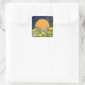 AMATERASU, SUN GODDESS, geel zwart Vierkante Sticker (Tas)