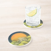 AMATERASU, SUN GODDESS, geel zwart Zandsteen Onderzetter (Zijkant)