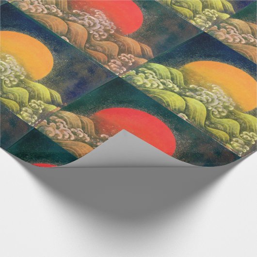 AMATERASU SUN GODDESS rood, groen, geel, zwart Cadeaupapier (Hoek)