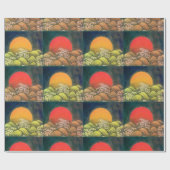 AMATERASU SUN GODDESS rood, groen, geel, zwart Cadeaupapier (Vlak)