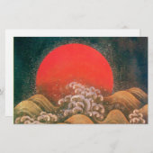 AMATERASU, SUN GODDESS, rood, zwart, bruin Briefpapier (Voorkant / Achterkant)