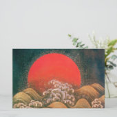 AMATERASU, SUN GODDESS, rood, zwart, bruin Briefpapier (Staand voorkant)