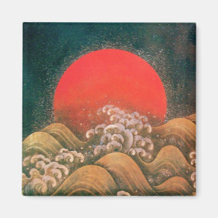 AMATERASU, SUN GODDESS, rood zwart bruin goud Magneet