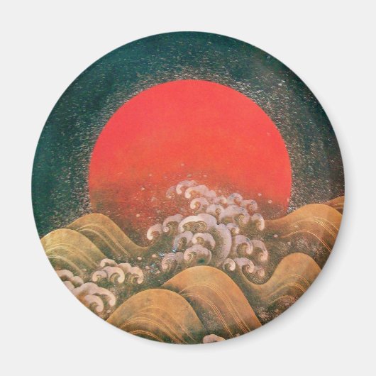 AMATERASU, SUN GODDESS, rood zwart bruin goud Magneet (Voorkant)