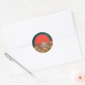 AMATERASU, SUN GODDESS, rood, zwart, bruin Ronde Sticker (Envelop)
