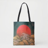 AMATERASU, SUN GODDESS, rood, zwart, bruin Tote Bag (Voorkant)