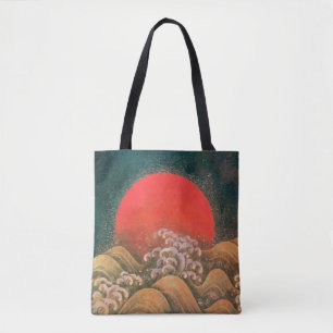 AMATERASU, SUN GODDESS, rood, zwart, bruin Tote Bag