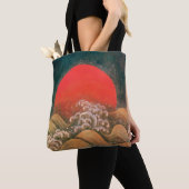 AMATERASU, SUN GODDESS, rood, zwart, bruin Tote Bag (Dichtbij)