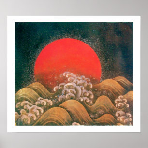AMATERASU, SUN GODDESS, rood zwart wit Poster