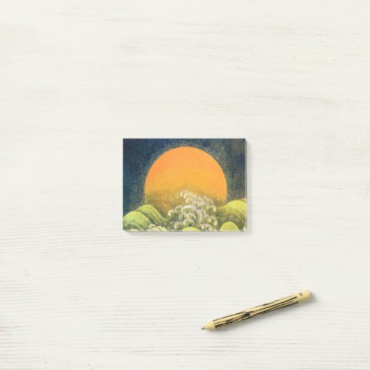 AMATERASU SUN GODDESS Yellow Black Brown Post-it® Notes (Op bureau)