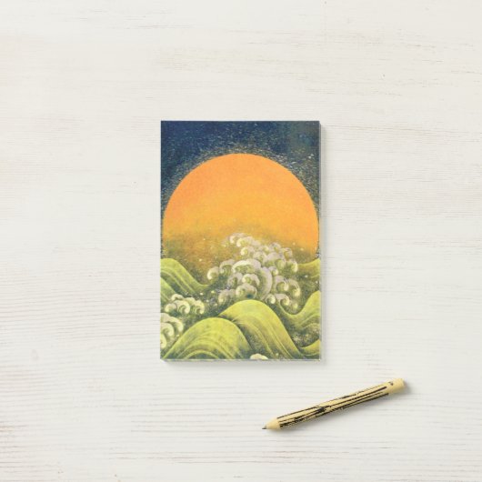 AMATERASU SUN GODDESS Yellow Black Brown Post-it® Notes (Op bureau)