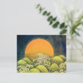 AMATERASU SUN GODDESS Yellow Black Green Briefkaart (Staand voorkant)